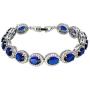 Hermosa Oval Ladies Tennis Bracelet Sapphire Ruby Emerald White Topaz Silver 7 inch