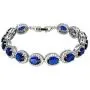 Hermosa Oval Ladies Tennis Bracelet Sapphire Ruby Emerald White Topaz Silver 7 inch