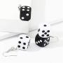coadipress 3D Dice Dangle Drop Earrings Set for Women Girls Funny Punk Resin White Black Cube Dice Casino Contracted Sieve Disco Dancing Earrings jewelry