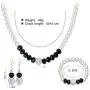 MJartoria Womens Black White Faux Pearls Necklace Earrings Bracelet Jewelry Sets (Black+White) MJartoria Womens Black White Faux Pearls Necklace Earrings Bracelet Jewelry Sets (Black+White)