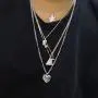 5-Layer Nefertiti Pharaoh Necklace. Punk Gold Egyptian Queen Heart Cross Layered Necklace,Hip Hop African Women Men Girls Jewelry