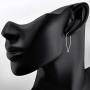 925 Sterling Silver Upside Down Hoops Lightweight Open Wire Needle Drop Dangle Threader Earrings