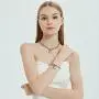 Heart Pendant Necklace and Bracelet Chain Stainless Steel Silver Drop White Jewelry Set Heart Pendant Necklace and Bracelet Chain Stainless Steel Silver Drop White Jewelry Set