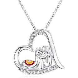 TANGPOET 925 Sterling Silver Bee Flamingo Horse Necklace Llama Butterfly Cute Panda Pendant Necklaces for Women for Her