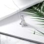 Gem Stone King 0.5 Inch France Eiffel Tower White CZ Pendant with 18 Inch Complimentary Chain