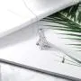 Gem Stone King 0.5 Inch France Eiffel Tower White CZ Pendant with 18 Inch Complimentary Chain