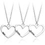 SIVITE Best Friends Forever Necklace Hollow Heart Pendant Necklace for 3 Pieces BFF Friendship Necklace