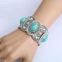 Amazon Day Deals Turquoise Long Beaded Bohemia Necklace for Women Vintage Ethnic Alloy Pendant Jewelry & Earring Set