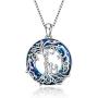 TOUPOP,Mothers Day Gifts from Daughters Sterling Silver Tree of Life Necklace with Blue Circle Crystal Jewelry Gifts for Mom Women Birthday