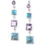 NOVICA Multi-Gem Amethyst .925 Sterling Silver Dangle Earrings, Tantalizing Tiers