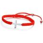 Mealguet Jewelry Handmade Red String Bracelet with Stainless Steel Cross Charm,Protection Amulet Lucky Red String Kabbalah Bracelet