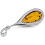 Certificate Genuine Amber Sterling Silver Drop Classic Pendant Necklace Chain 18''