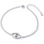 925 Sterling Silver Blue Evil Eye Double Strand Bracelet Necklace Stud Earrings Jewelry for Women Girls Ladies