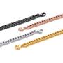 ChainsPro Mens 7mm Diamound Cut Curb Chain Bracelet, 18K Gold/Rose Gold Plated (Send Gift Box)