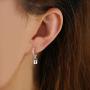 Lock Drop Dangle Hoop Sterling Silver Earrings for Women Teen Girls 14K Gold Plated Cartilage Hypoallergenic Nickel Free Cool Tube Punk Dangling Ear Ring Holiday Jewelry
