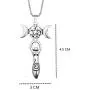 Triple Moon lady Goddess necklace Wicca jewelry Pentagram Spiral pagan witch jewelry with 24'' stainless steel chain witchcraft pendant necklaces
