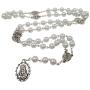 TALISMAN4U Seven Sorrows of Mary Rosary Chaplet White Glass Beads Catholic Jewelry Necklace for Women with Rosary Box