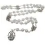 TALISMAN4U Seven Sorrows of Mary Rosary Chaplet White Glass Beads Catholic Jewelry Necklace for Women with Rosary Box