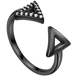 Celtic Knot Bar Necklace Gift Jewelry 925 Sterling Silver/Gold Plated/Black Tone Adjustable Arrow Ring Geometric Triangle Ring Modern Fashion Jewelry Gift for Women Girls