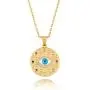 Evil Eye Necklace for Women Gold Medallion Coin Necklace Crescent Moon Necklace Protection Hamsa Necklace 18K Gold Plated Necklaces for Women Dainty Jewelry Gift