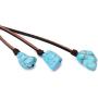 Bohemian Synthetic Turquoise Necklace Handmade Vintage Y-shaped Jewelry with Genuine Flat Brown Leather