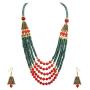 Zephyrr Fashion Necklace Tibetan Handmade Earring Beaded Multi Strand Jewellery Set for Women