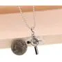 NA Cross Line Necklace,Mustard Seed Pendant, Stainless Steel Baptism Christian Jewelry, Cross Charms for Men Women Teens Y727