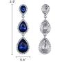 EleQueen Womens Gold-tone Austrian Crystal Teardrop Pear Shape 2.5 Inch Long Earrings Emerald Color