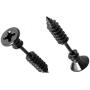 UM Jewelry Punk Style Womens Mens 316L Stianless Steel Screw Stud Earrings 1.06''