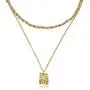 FAMARINE Gold Choker Layered Necklace for Women 4MM, Fashion Geometric Pandent 2 Layered Necklaces for Teen Girls Gift, 18K Gold Plated FAMARINE Gold Choker Layered Necklace for Women 4MM, Fashion Geometric Pandent 2 Layered Necklaces for Teen Girls Gift, 18K Gold Plated