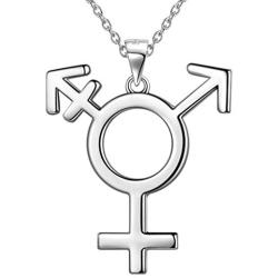 Besilver LGBT Lesbian Pride Necklace for Women Men 925 Sterling Silver Tansgender Gay Pride Earrings/Necklace Gay Pride Jewelry Gift
