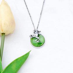 SEIRAA Frog Necklace Green Frog Toad Pendant Frogs Lover Gift Frogs Jewelry for Frog Enthusiasts