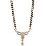 Zephyrr Jewelry Mangalsutra AD Pendent Neclace for Women/Wife Black and Golden Floral Design Indian Jewelry Casual/Party/DailyWear