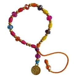 Multi Colored Thread with Cristal Beads Saint Benedict Bracelet Pulsera De San Benito