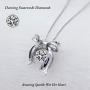 ARINZA Sterling Silver Necklaces for Women Dancing Diamond & Swarovski Cubic Zirconia Pendant Necklace Silver Chain 18, Jewelry for Women Girl