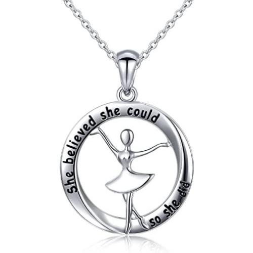 Inspirational Jewelry Sterling Silver She Believed She Could So She Did Love Heart Necklace,18''