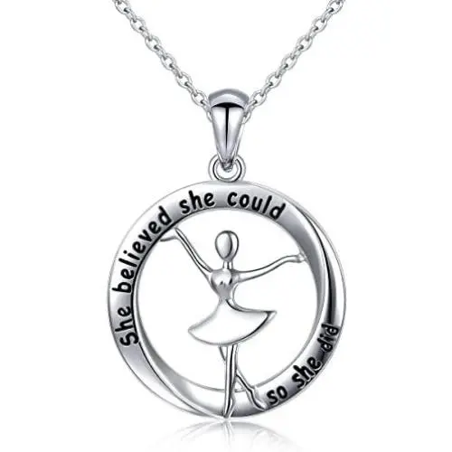 Inspirational Jewelry Sterling Silver She Believed She Could So She Did Love Heart Necklace,18''