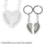 Simple Design 2 Pcs Matching Heart Keychains for Mother & Daughter Jewelry Gift