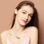 Dcfywl731 Elephant Pendant Necklace for Women Heart CZ Lucky Animal Never Forget That I Love You Pendant Necklace