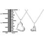 Mother Daughter Necklaces for 2: .925 Sterling Silver Crystal Heart Charm & Heart Cut Out Necklaces