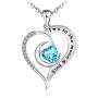 Heart Necklace for Women I Love You Forever Necklace I Love You to The Moon and Back Necklace Sterling Silver Moon Necklace Valentines Day Jewelry Gifts for Women Girls Wife Love Necklace