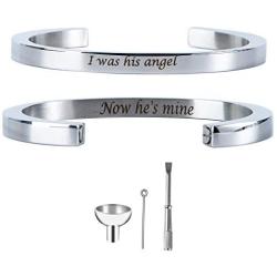 Personalized Bangle Cuff Urn Bracelet for Ashes Keepsake Memorial Cremation Jewelry Custom Name Bracelet