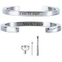 Personalized Bangle Cuff Urn Bracelet for Ashes Keepsake Memorial Cremation Jewelry Custom Name Bracelet