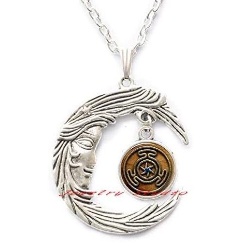 Wheel of Hecate Symbol Pendant Necklace Jewelry Wheel of Hecate Necklace-HZ0240
