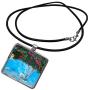 3dRose Mexico, Ajijic. Bougainvillea Against Wall. - Necklace with Pendant (ncl_330880)