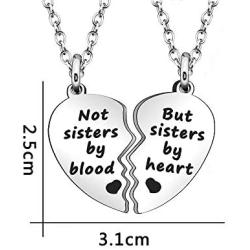 JQFEN Broken Heart Shape Friendship Necklaces Women Girl Jewelry Gift Not Sisters by Blood But Sisters by Heart