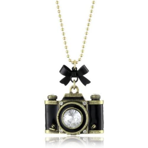 Betsey Johnson Royal Engagement Large Camera Necklace