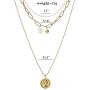 salamra Multilayered Women Long Necklace with Pendant Dainty Gold Plated Necklace for Women Girls Personalized Jewelry