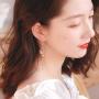 Asymmetrical Star Moon Tassel Drop Dangle Earrings Long Lucky Star Planet Cubic Zirconia Earrings for Women Girls