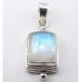 SilverStarJewel 925 Solid Silver Genuine Rainbow Moonstone Pendant 1.1'' Stone Jewelry SilverStarJewel 925 Solid Silver Genuine Rainbow Moonstone Pendant 1.1'' Stone Jewelry